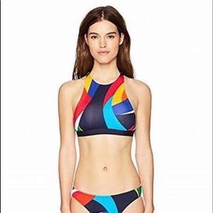NWT Nautica Highneck Cross Back Bikini Top